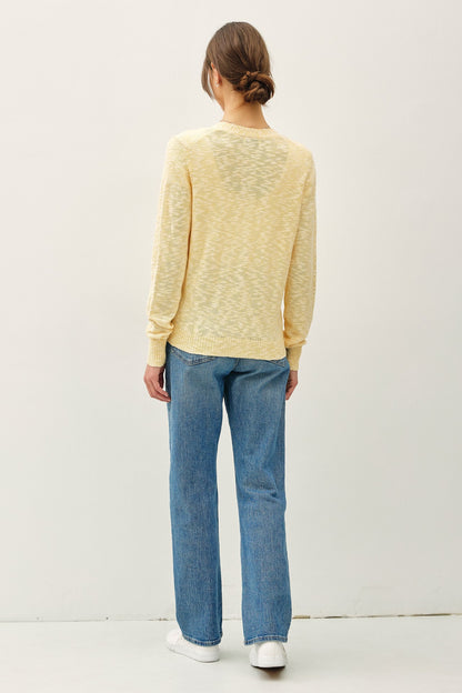 Cotton Slub Button Up Cardigan
