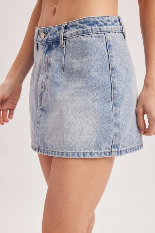 Low Rise Denim Skort