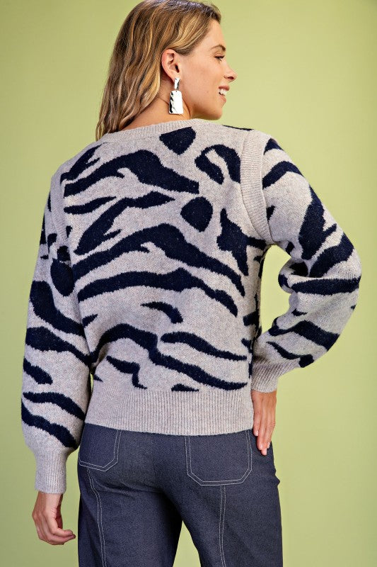 Zebra Print Sweater