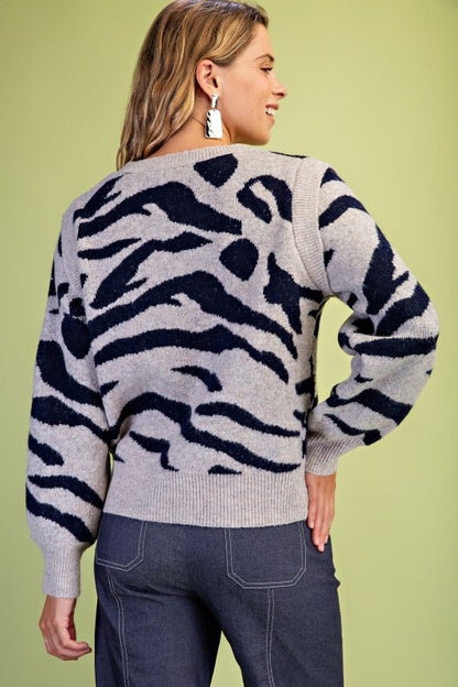 Zebra Print Sweater