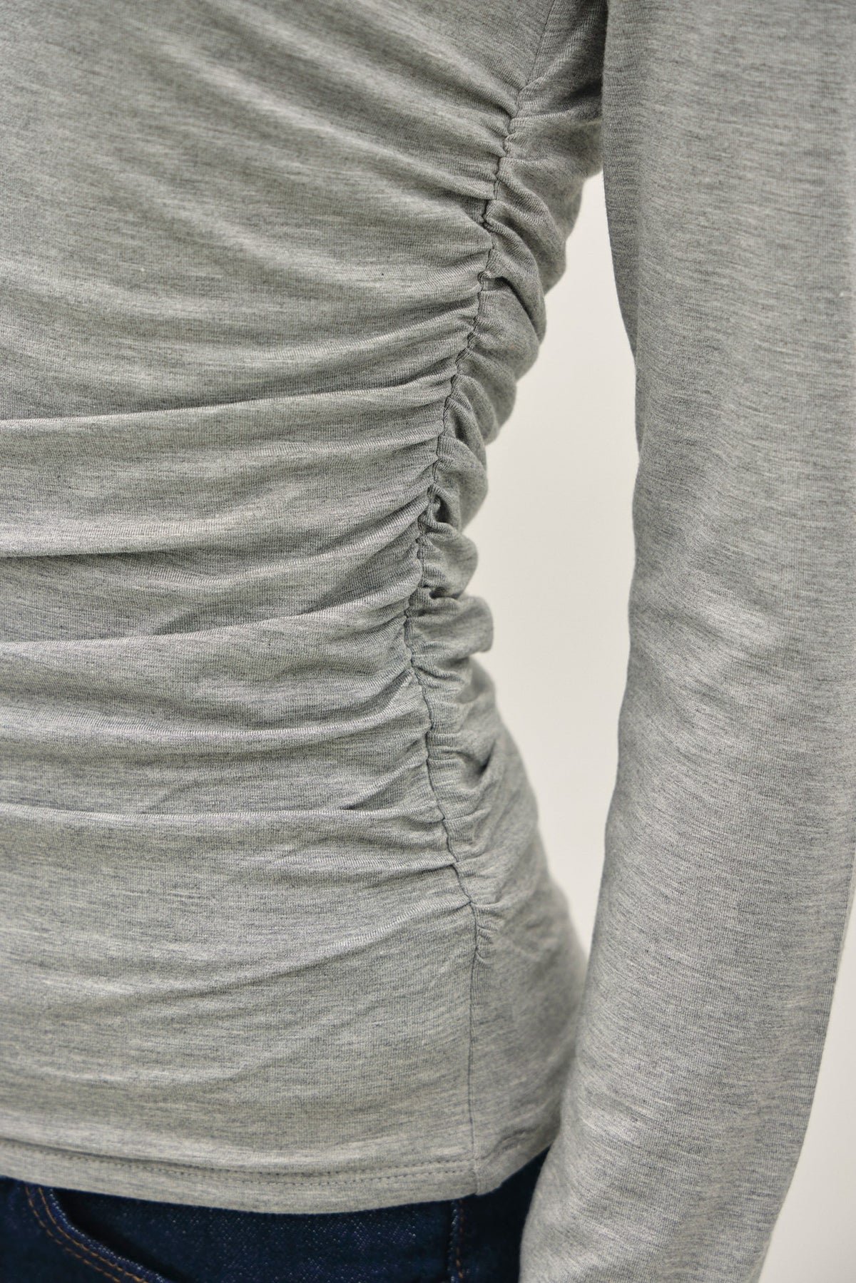 Boat Neck Side Ruched Top