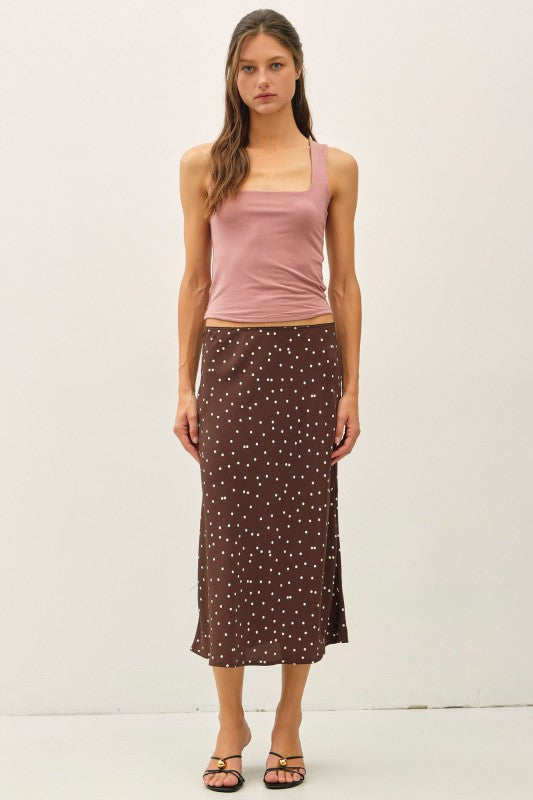 Dots A-Line Midi Skirt