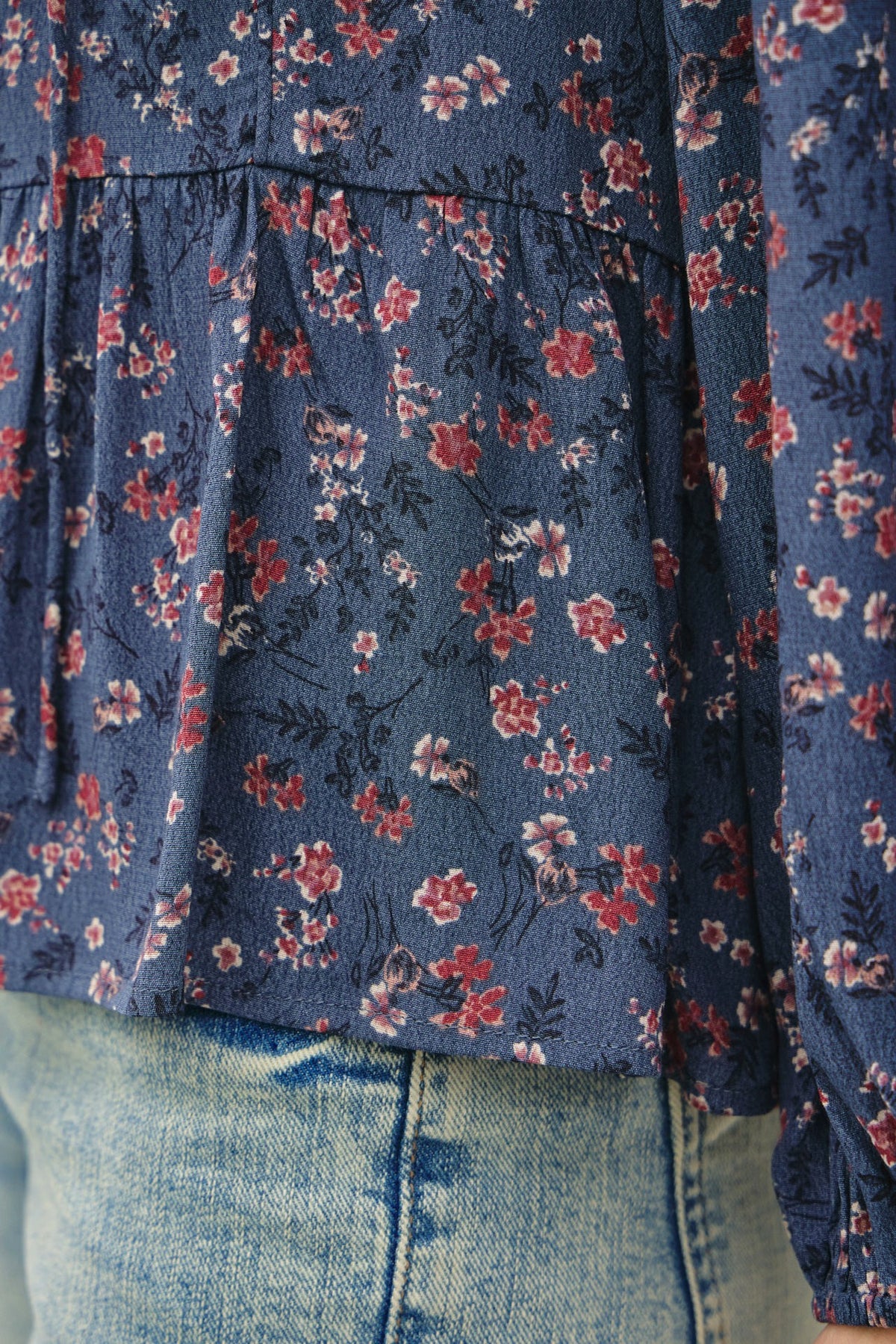 Floral Print Chiffon Blouse Top