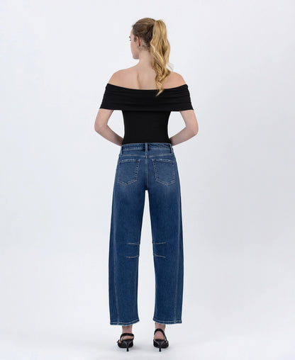 High-Rise Barrel Leg Jeans