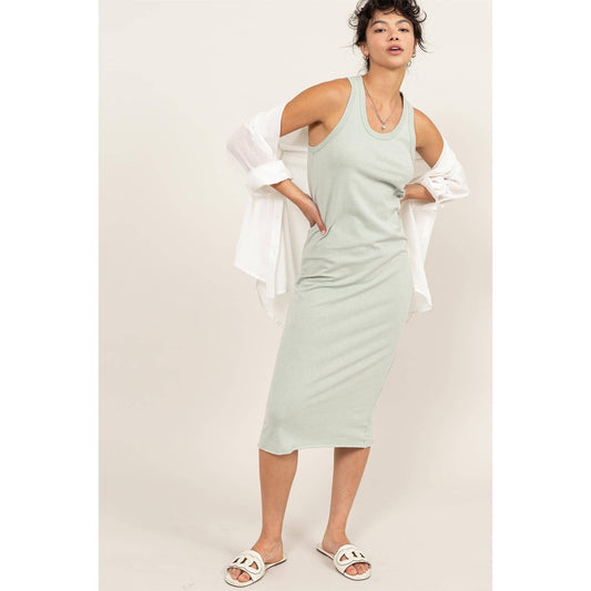 Sleeveless Shift Midi Dress