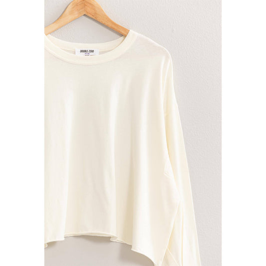 Washed Oversized Long Sleeve Top