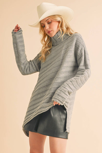 Halee Asymmetrical Turtle Neck Sweater