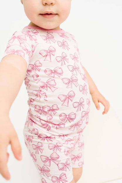 Pretty In Pink Two-Piece Bamboo Shorts Set