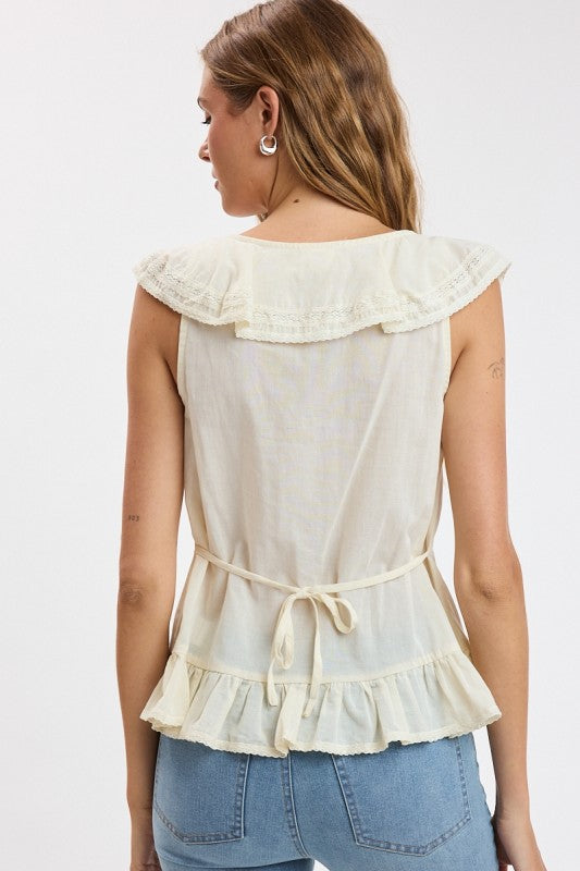 Cascading Ruffle Lace Top