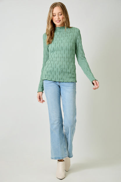 Lettuce Edge Textured Knit Top