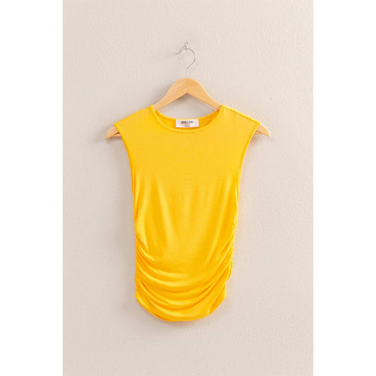 Cap Sleeve Ruched Detail Top