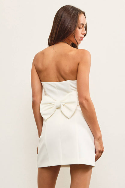 Strapless Bow Mini Dress