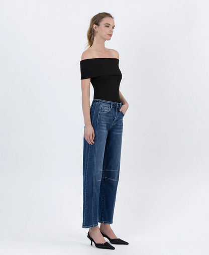 High-Rise Barrel Leg Jeans
