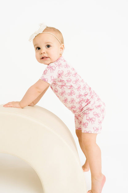 Pretty In Pink Two-Piece Bamboo Shorts Set