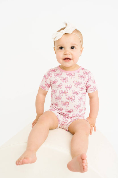 Pretty In Pink Two-Piece Bamboo Shorts Set