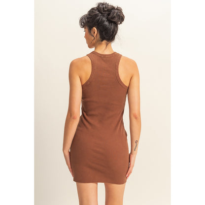 Acid Washed Ribbed Mini Dress