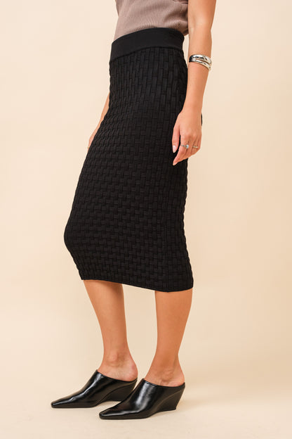 Braided Knitting Midi Sweater Skirt