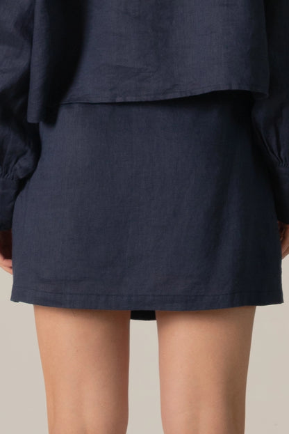 Diamond Linen Cargo Skirt