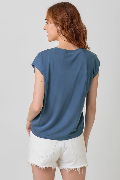 Front Ruche Modal Short Sleeve Top