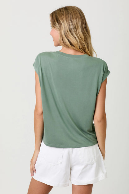 Front Ruche Modal Short Sleeve Top