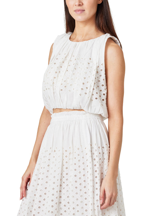 Eyelet Cropped Top