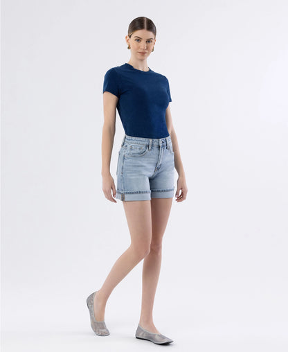 Rebecca High Rise Cuffed Denim Shorts