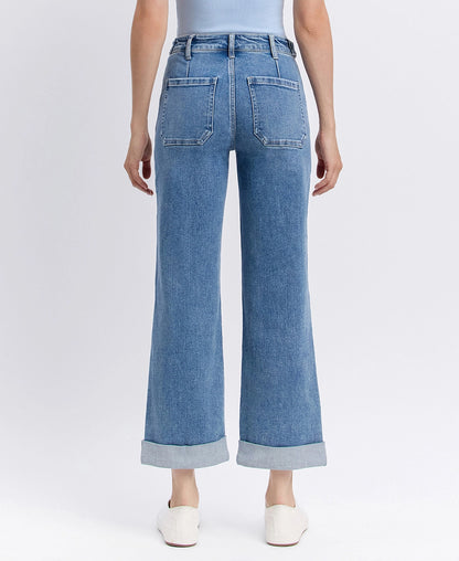 Aileeah High Rise Slim Wide Jeans