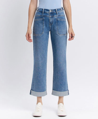 Aileeah High Rise Slim Wide Jeans
