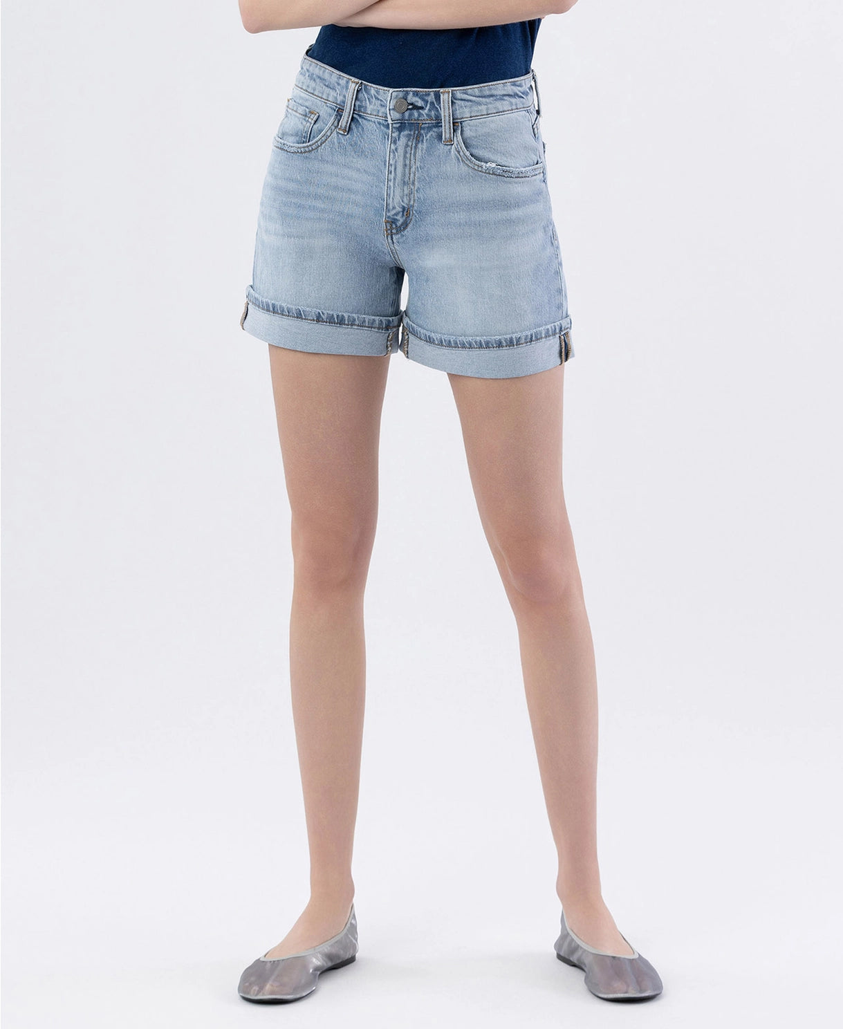 Rebecca High Rise Cuffed Denim Shorts