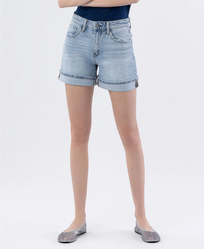 Rebecca High Rise Cuffed Denim Shorts
