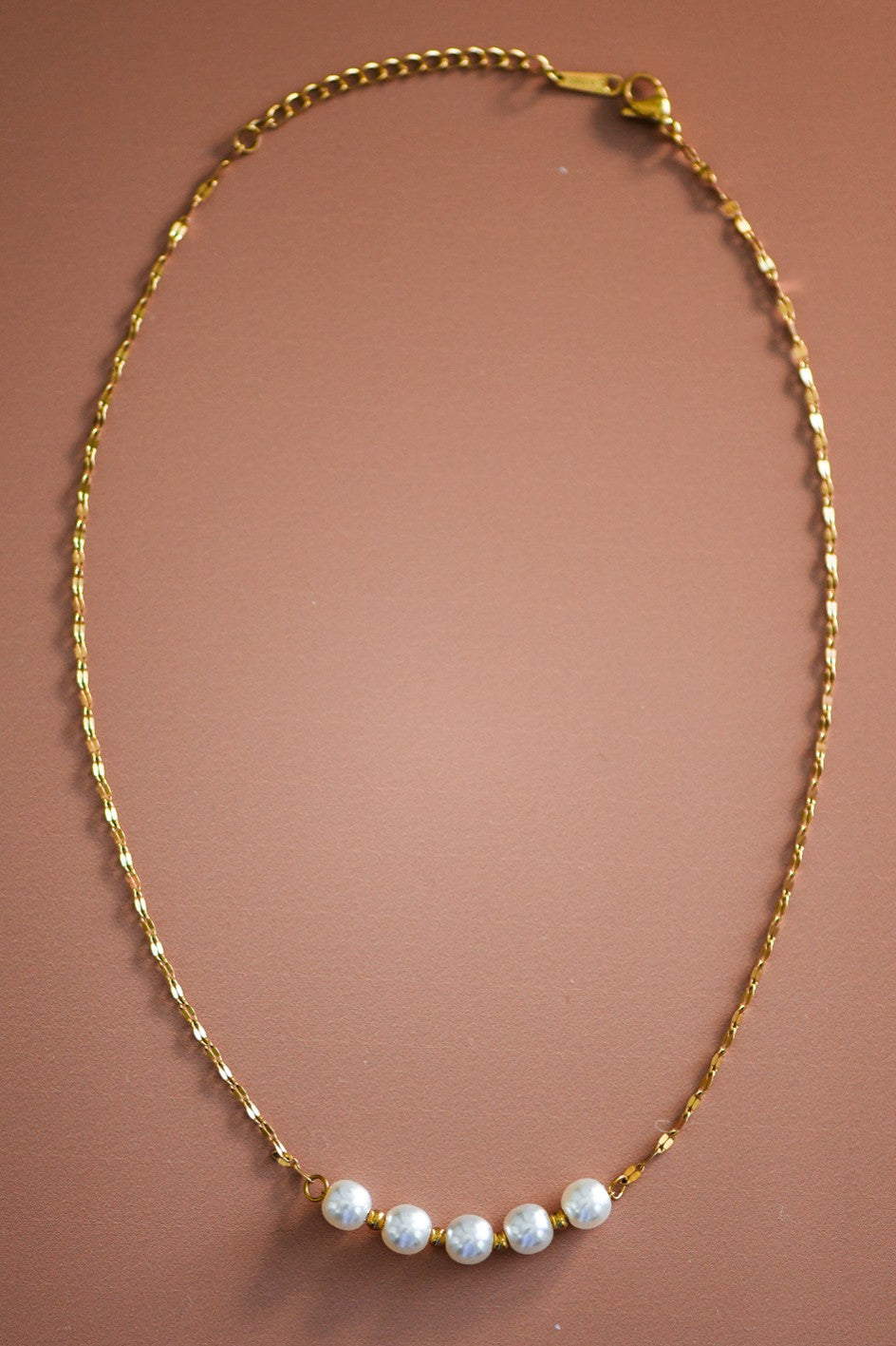 Delicate Pearl Necklace - 18K Gold Non-Tarnish Stainless Steel