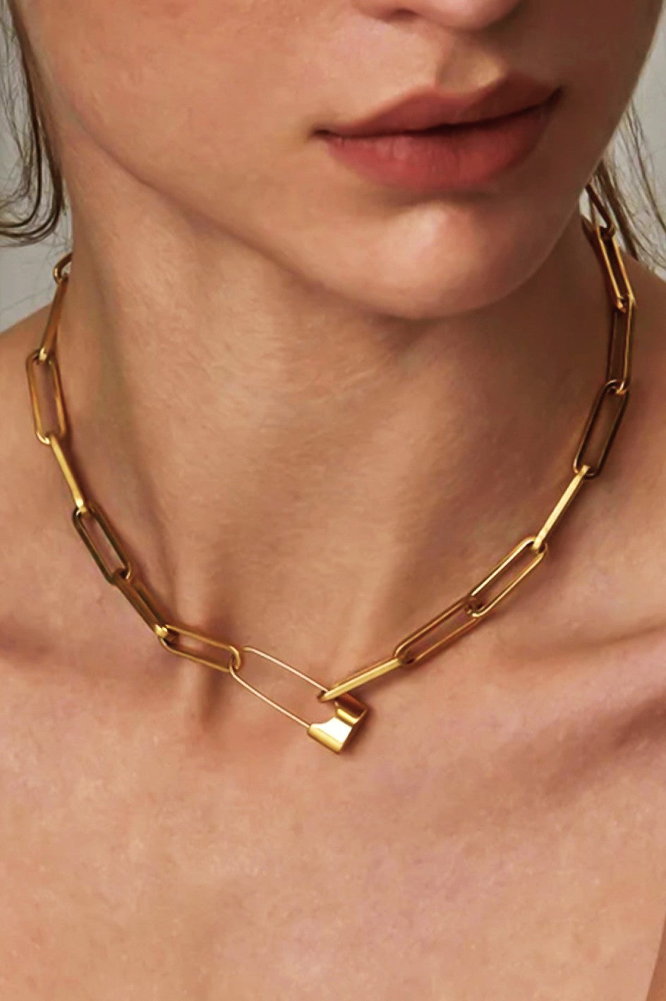 Safety Pin Necklace | 18K Gold Non-Tarnish Stainless Steel