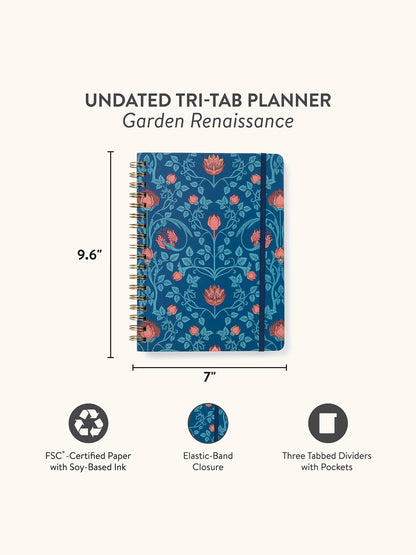 Garden Renaissance Undated Tri-Tab Planner