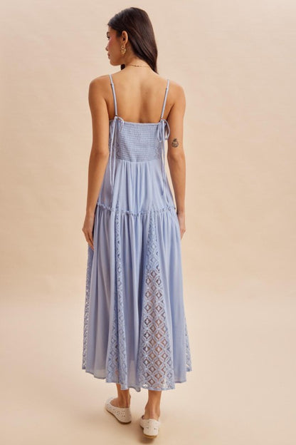 Flowy Lace Inset Maxi Dress
