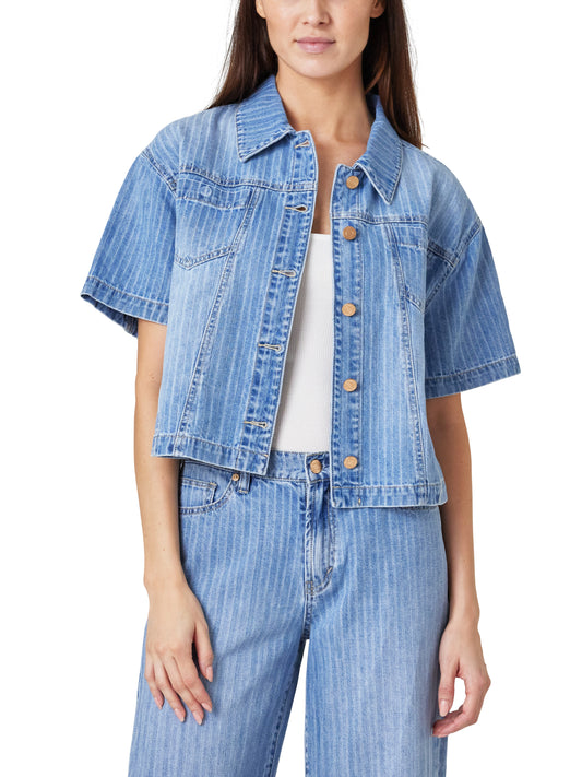 Denver Stripe Cropped Overshirt
