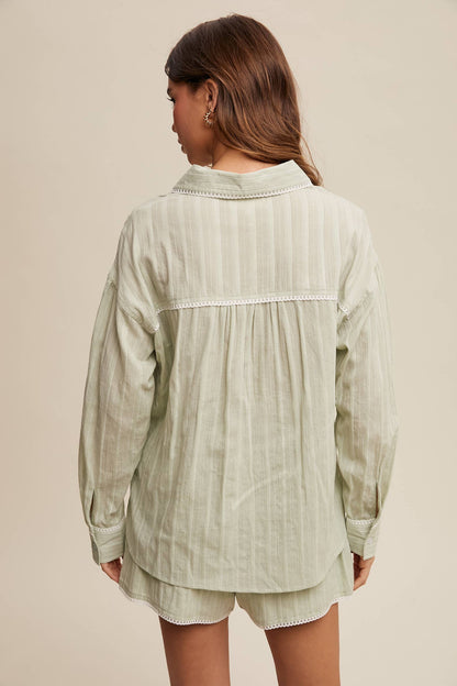 Soft Striped Button Up Shirt