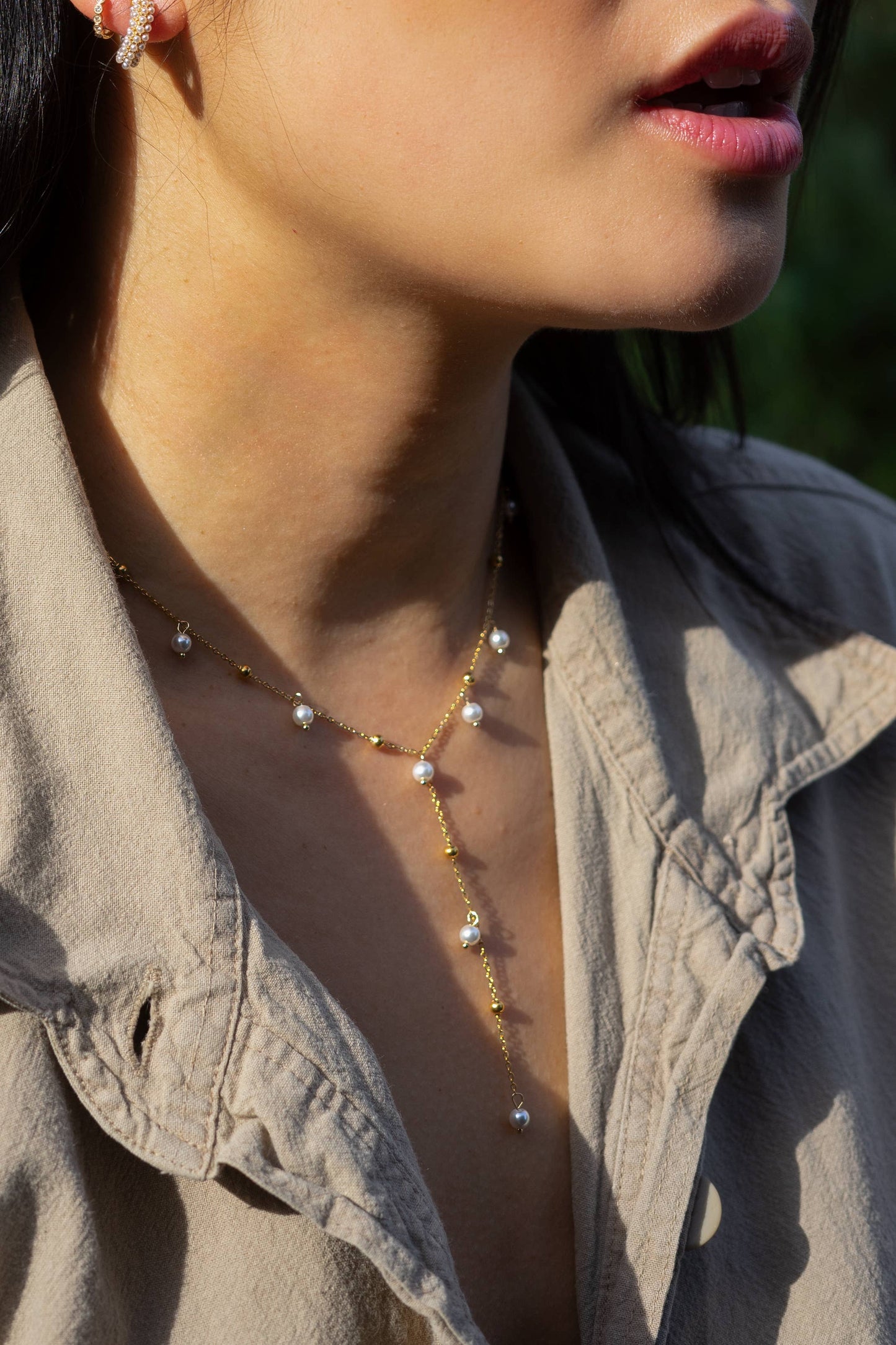 Dax Pearl Lariat Necklace