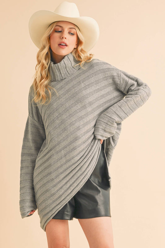 Halee Asymmetrical Turtle Neck Sweater