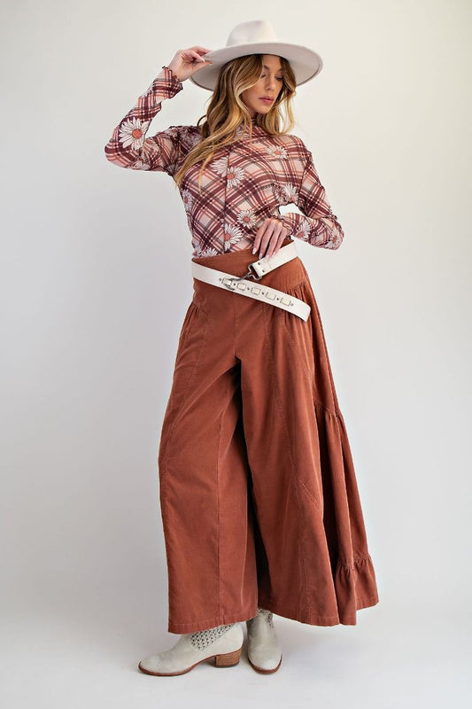 Washed Baby Corduroy Palazzo Pants