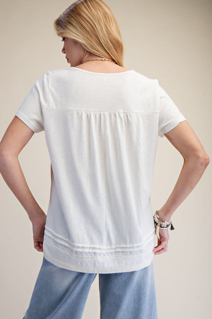 Lace Trim Cotton Top