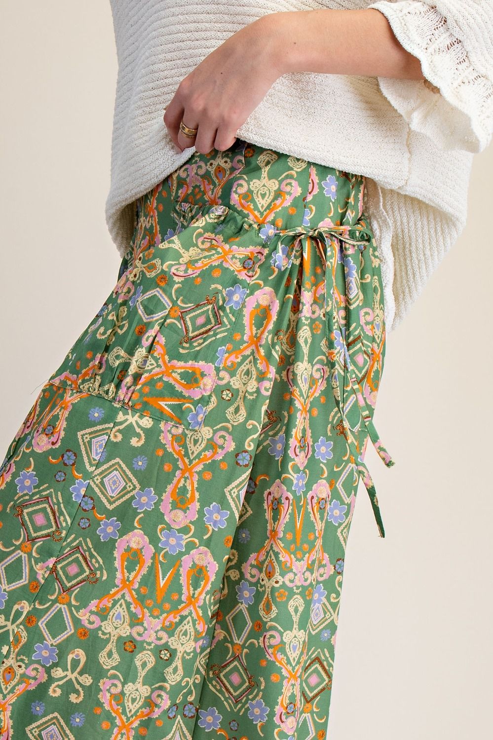 Border Printed Palazzo Pants