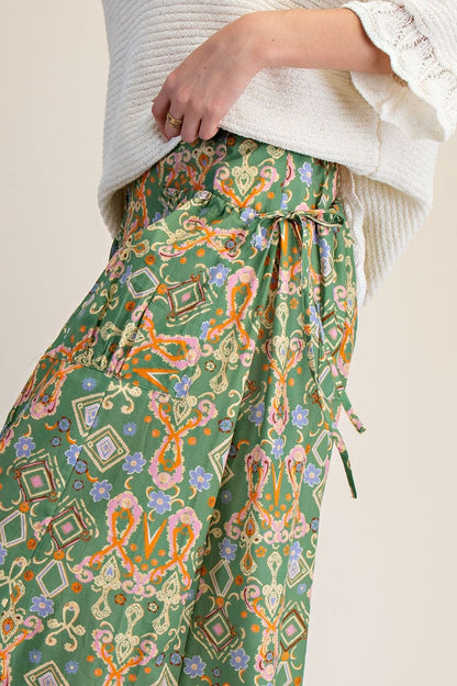 Border Printed Palazzo Pants