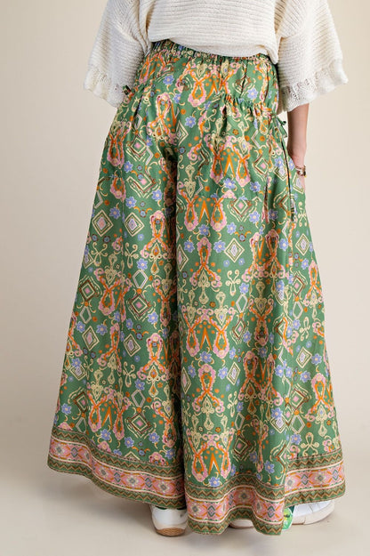 Border Printed Palazzo Pants