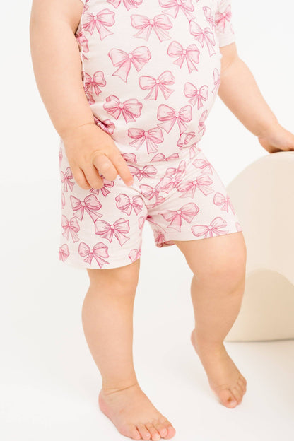 Pretty In Pink Two-Piece Bamboo Shorts Set