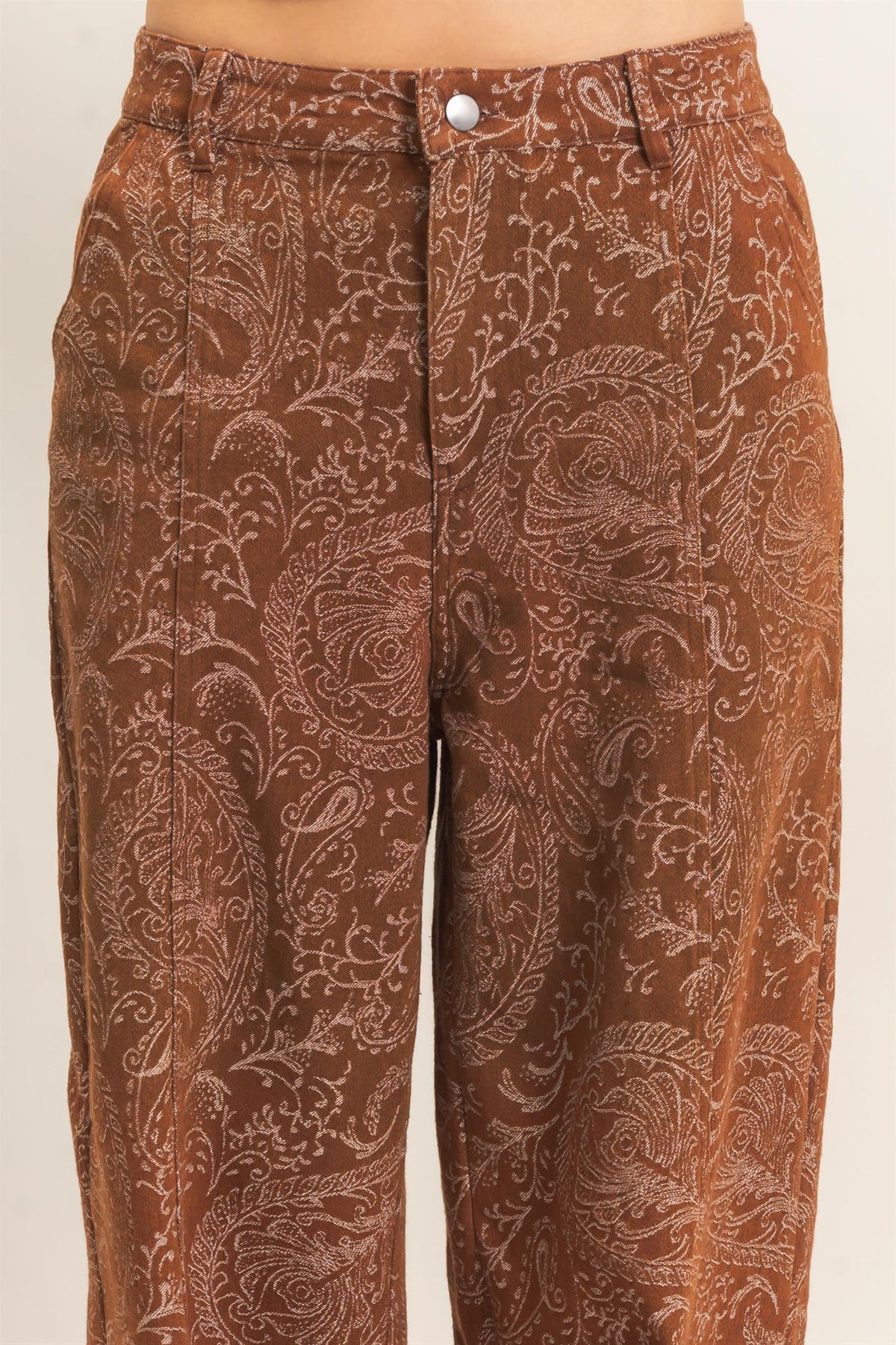 Paisley Print Wide-Leg Pants