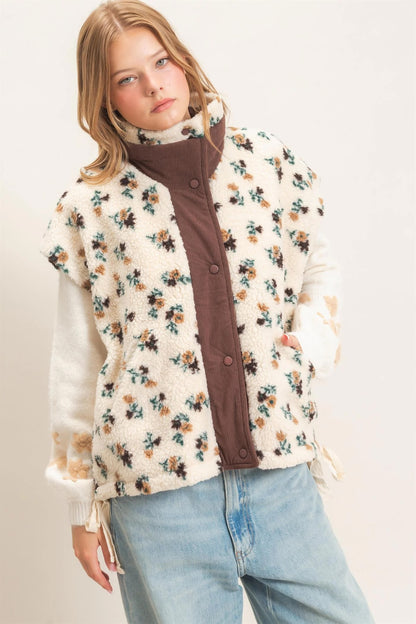 Floral Sherpa Vest