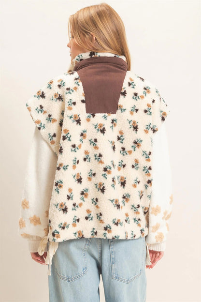 Floral Sherpa Vest