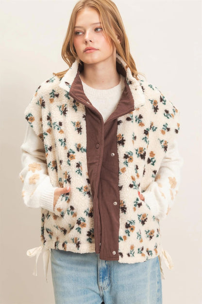 Floral Sherpa Vest