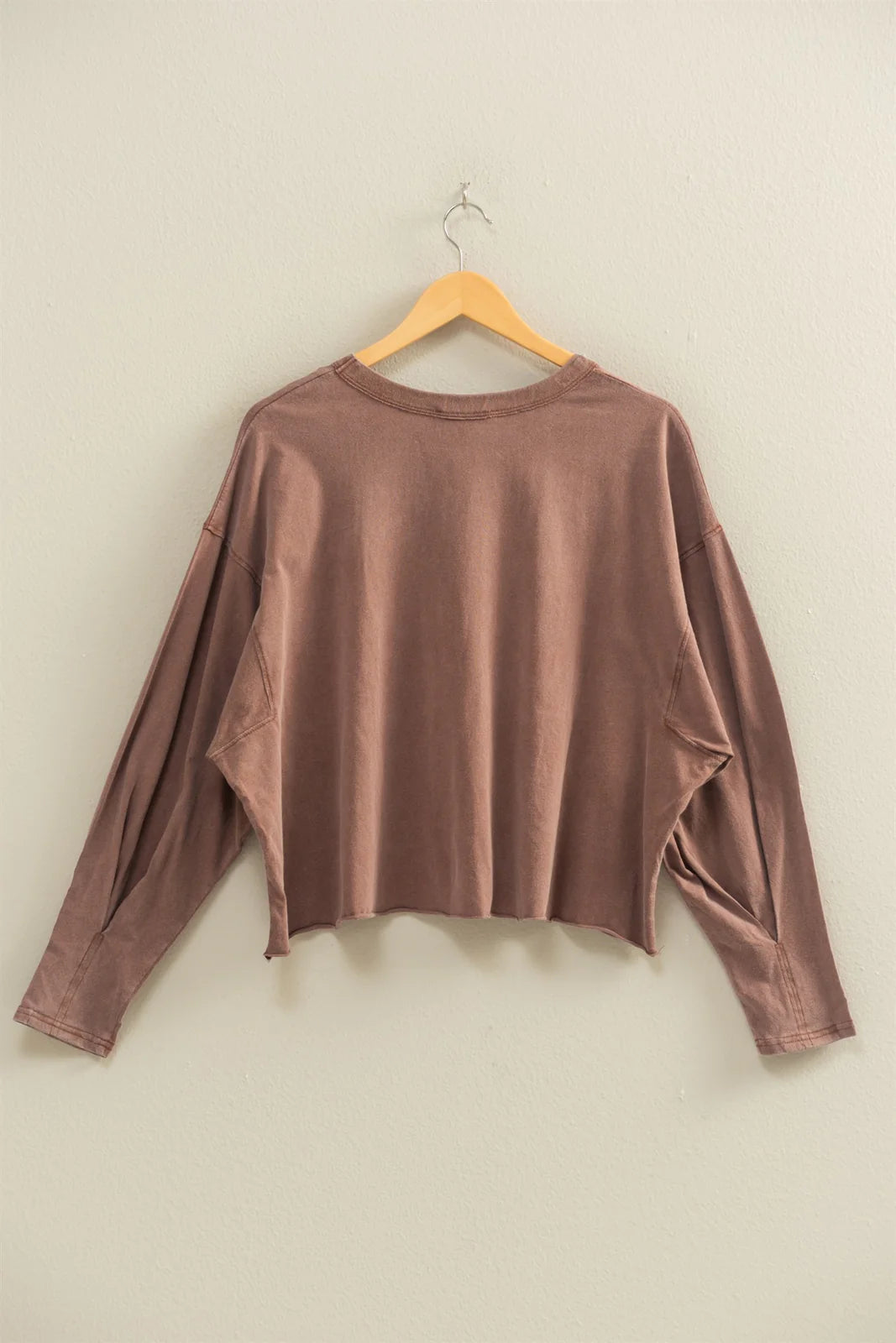 Washed Oversized Long Sleeve Top