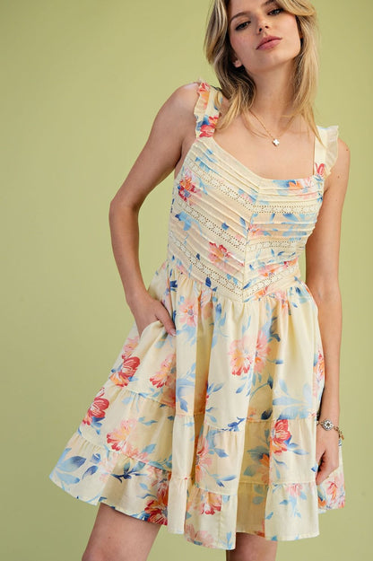 Floral Cotton A-Line Dress